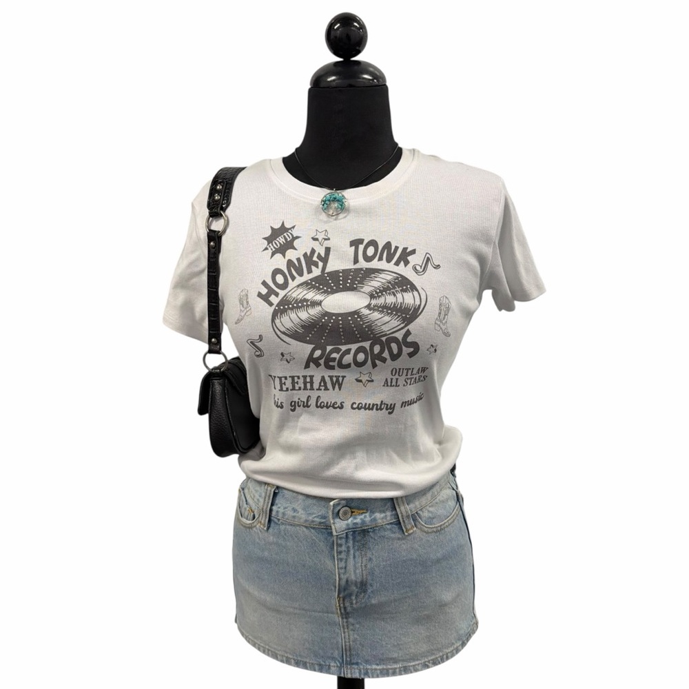 Love & Lazy Days Honky Tonk Records Yeehaw Graphic Tee Size L